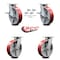 Service Caster 8 Inch Kingpinless Red Poly on Steel Wheel Caster Swivel Locks 2 Brakes, 4PK SCC-KP30S820-PUR-RS-SLB-BSL-2-BSL-2 - alternate 3